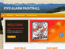 Tablet Screenshot of fivealarmpaintball.com